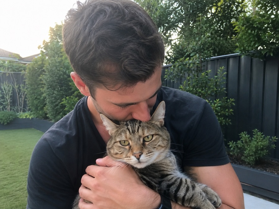 Jake and his tabby cat